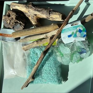 Seascape Natural Driftwood Seaglass Sand Rocks Bundle Reptile Tanks Craft Garden